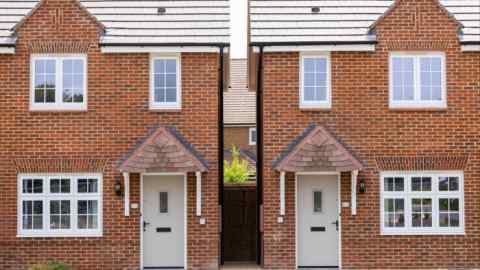 New-build homes on a modern housing estate in Hertfordshire