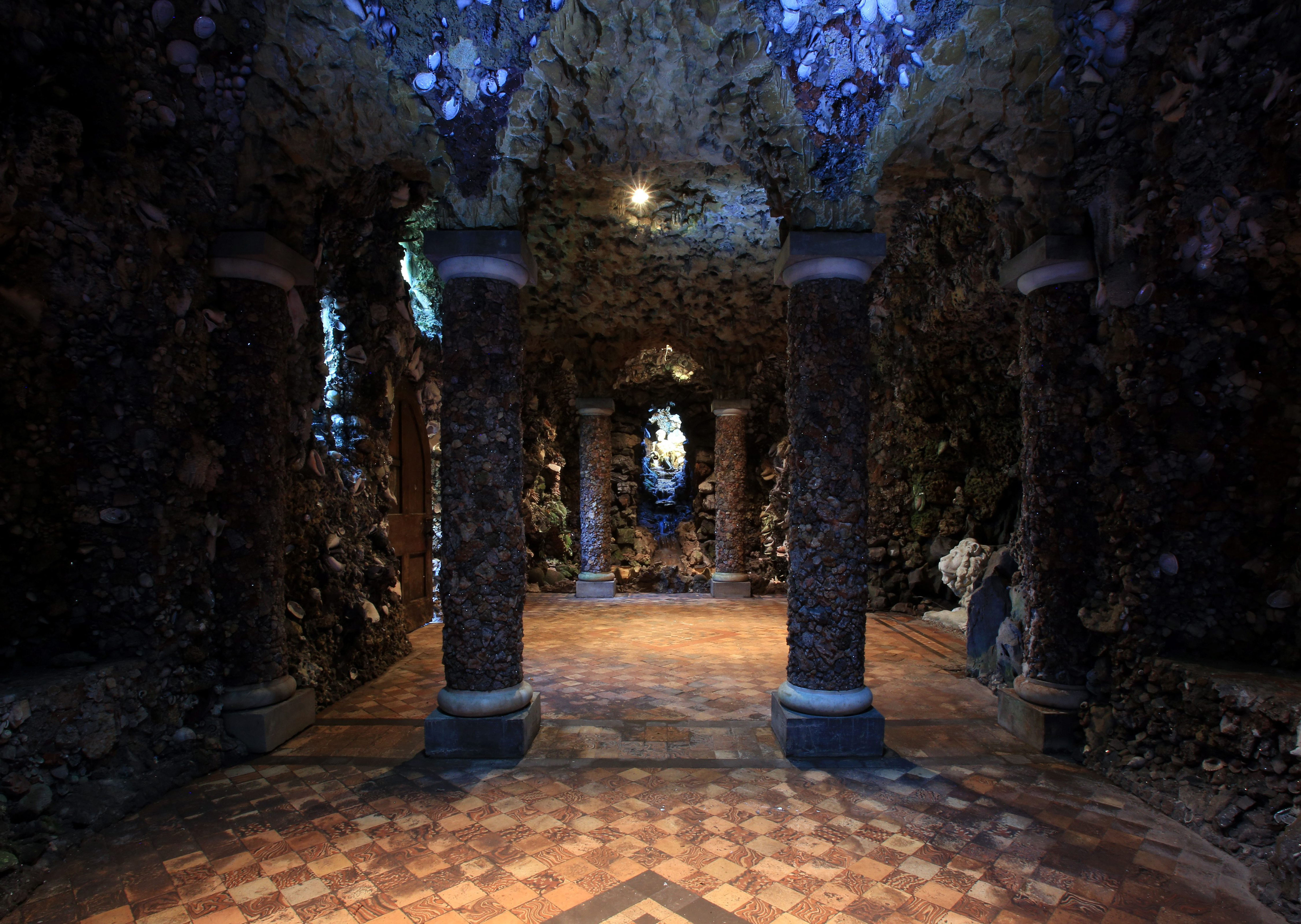 The grotto has lots of chambers divided by pillars and ornate walls