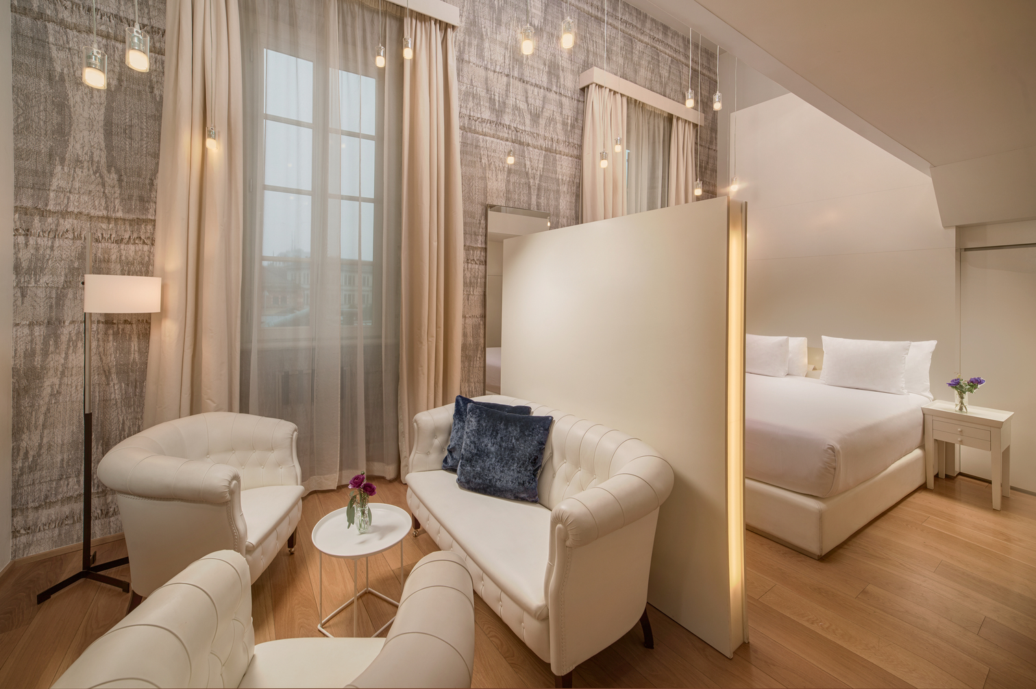 The Avani Palazzo Moscova Milan hotel's rooms are minimalist and fashionably chic