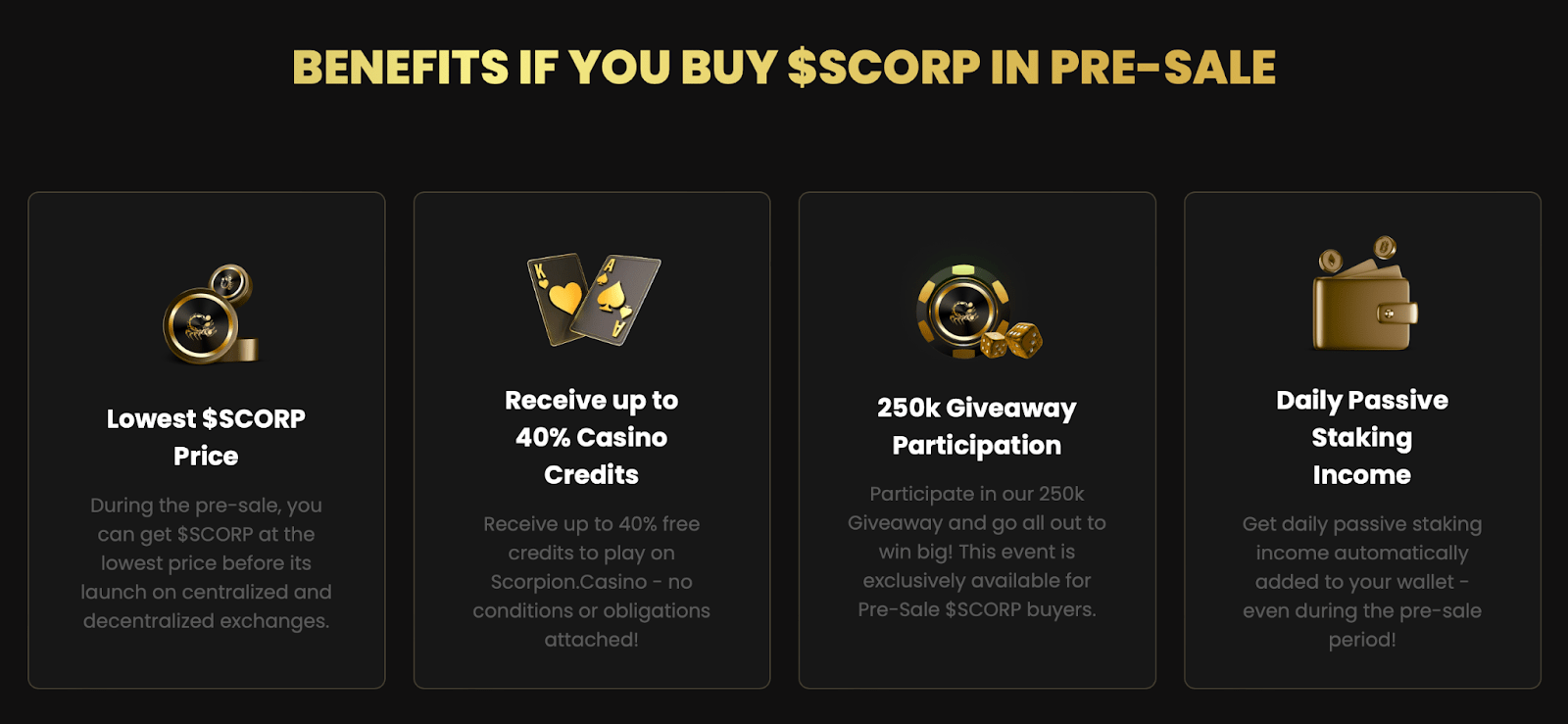 Scorpion Casino features