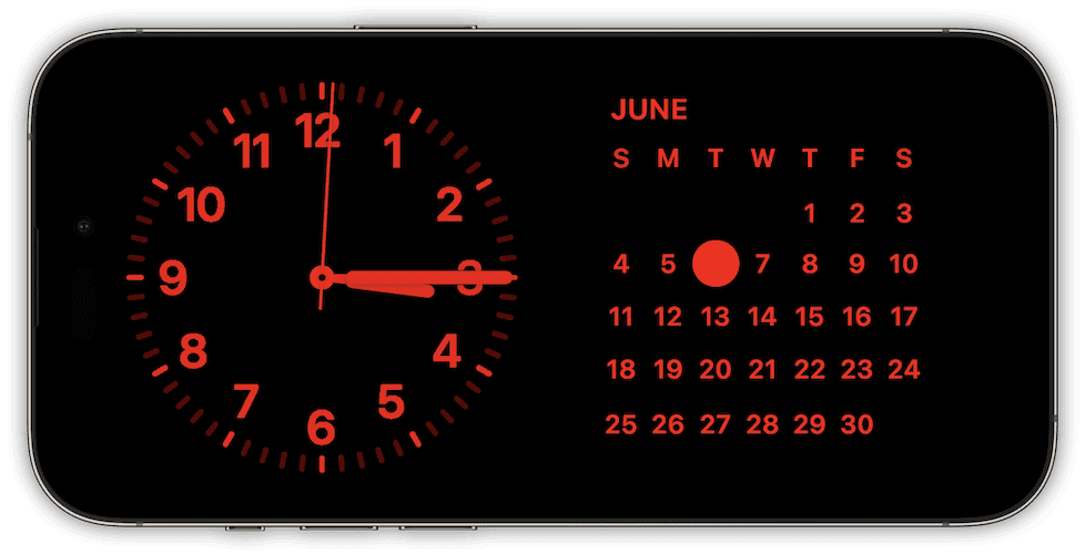 iOS 17 StandBy Mode Dim Red