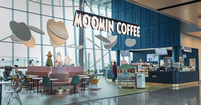 It has Moomin shops and Moomin coffee stalls