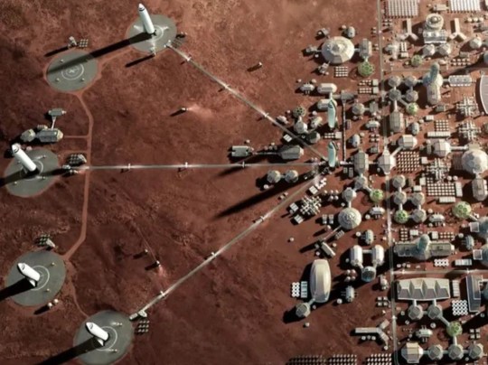 A colony on Mars, as imagined by Elon Musk's SpaceX