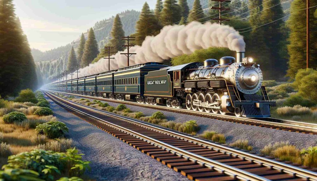 A realistic, high-definition image showcasing the Great Western Railway pioneers leading the eco-friendly shift in transportation with their battery-powered trains. The trains should be painted in the classic colors of the railway, moving swiftly on the railway tracks, surrounded by a lush landscape. The environmentally-friendly nature of the trains should be highlighted with the absence of smoke or pollutants. This scene should evoke the sense of innovation and progress toward a sustainable future in the railway industry.