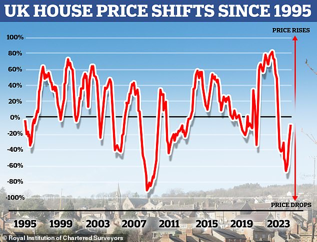Fluctuations: UK house price fluctuations since 1995, according to the Rics