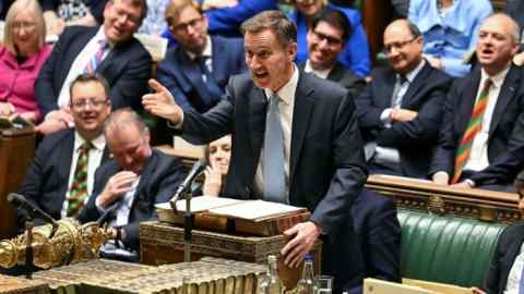 Jeremy Hunt presenting the Budget in the Commons