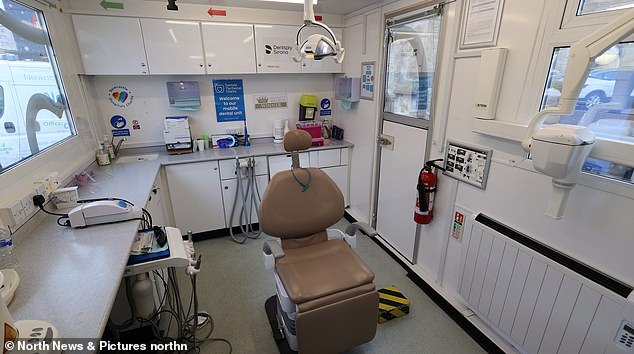 The back of the Dentaid lorry is kitted-out and mirrors a typical dental office