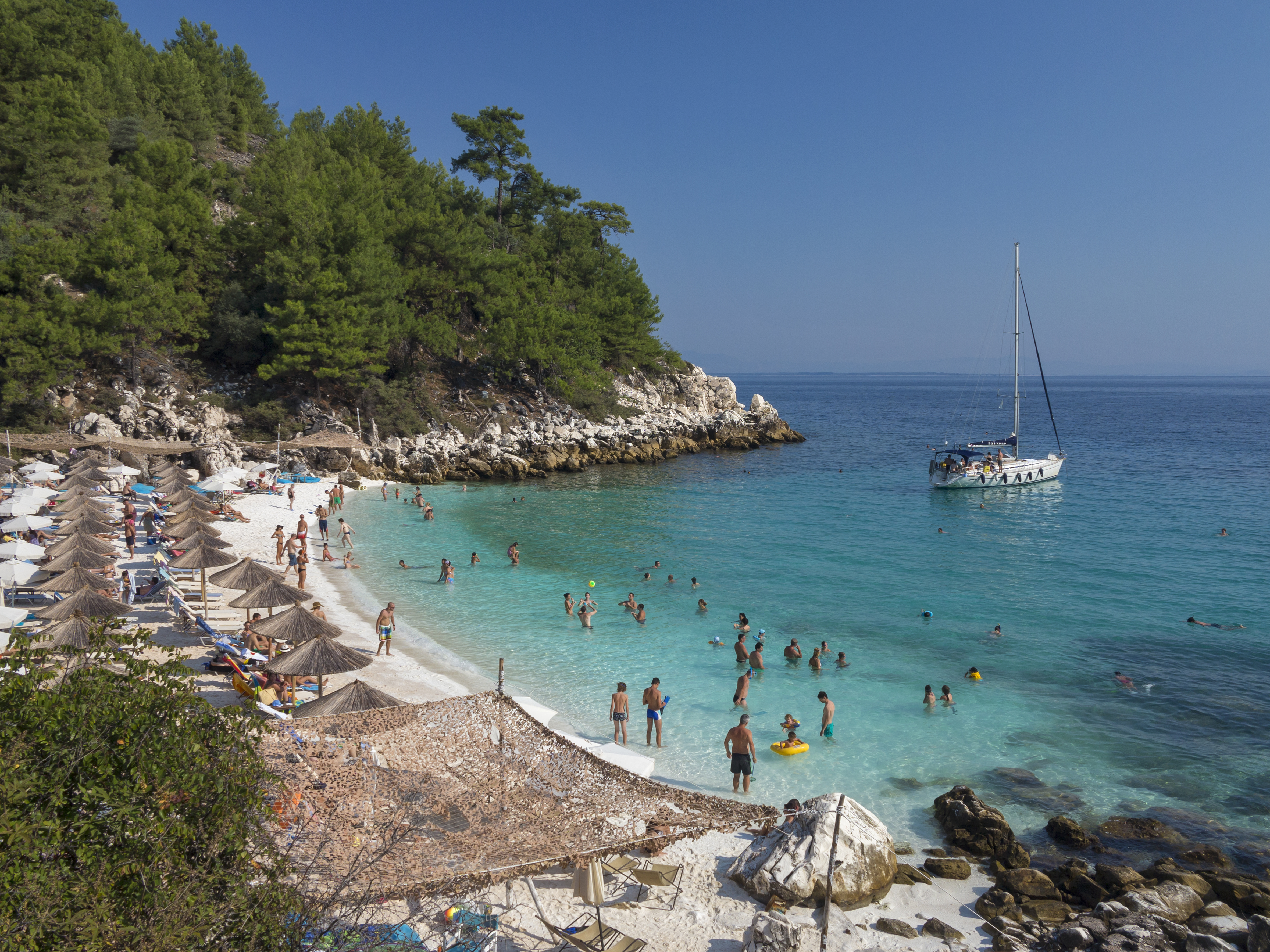 Thassos (pictured) took a close second, with package holidays costing £862 per person in the research
