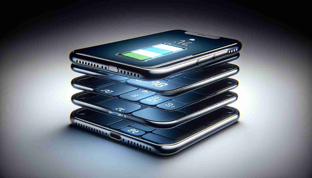 A realistic, high definition image displaying the rumored iPhone 16 series. The focus of the image is on the battery capacity revelations that are stirring speculation. The design hints at state-of-the-art technology and cutting-edge design. Please show the phone from different perspectives, emphasizing its sleek design and the battery icon to symbolize the capacity discussion.