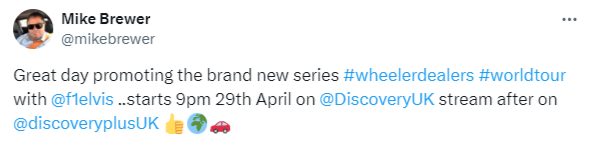 He announced that the show will be available in the UK on April 29