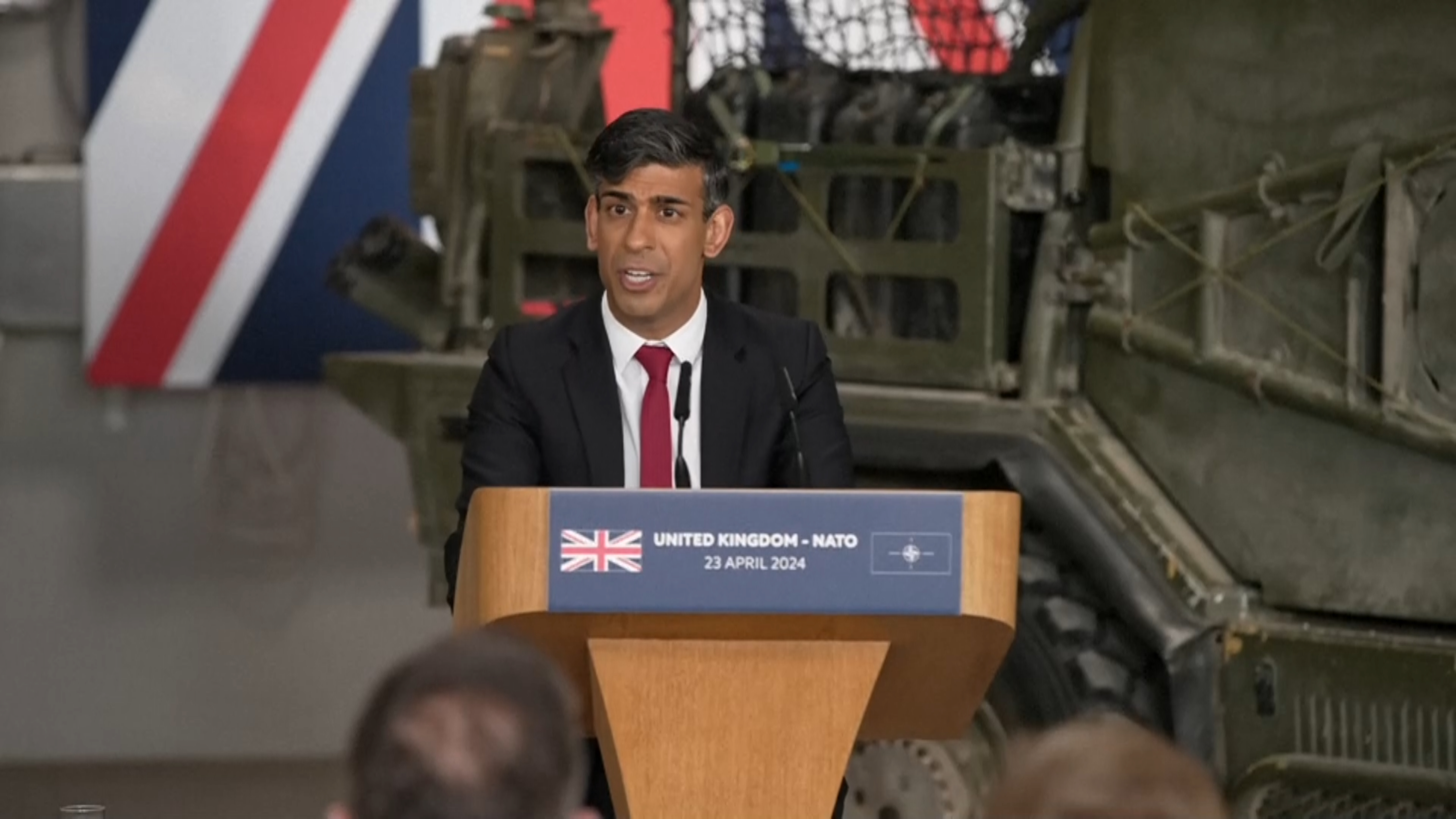 Rishi Sunak holds a press conference in Warsaw