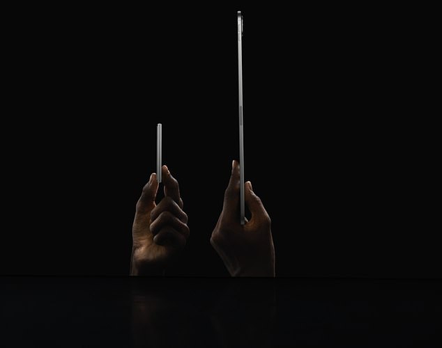 Apple has launched a new 'Ozempic iPad Pro' on Tuesday, declaring the tablet its thinnest device yet. The latest iPad Pro stole the show when Apple said it measures just 5.1 millimeters thick - thinner than the Nano iPod (left)